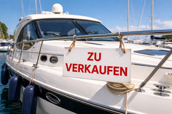 Gebrauchte Motoryacht wird zum Verkauf angeboten