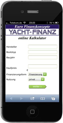 Finanzrechner Leasingrechner fuer Boote und Yachten fuer iPhone und iPad